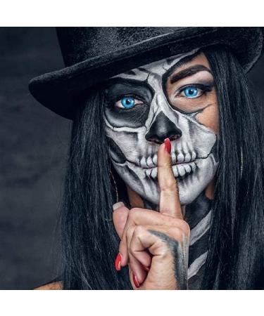 Funnylens Blue Black Crazy Fun Contact Lenses - Perfect for Halloween & Carnival | Free Lens Containers Included! - Buy Online on GoSupps.com