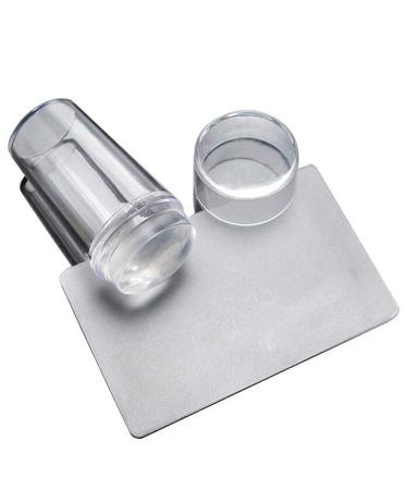 2.8CM Clear Jelly Silicone Nail Art Stamper with Scraper & Cap - Nail Transfer Templates Tools for Manicure - Buy Online on GoSupps.com