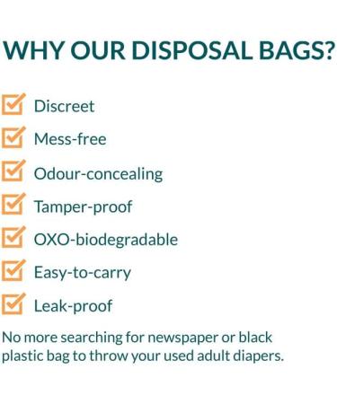 Sirona Premium Adult Diaper Disposal Bags - Pack of 60 | Odor Sealing Bags for Discreet Disposal | Travel Friendly 30 Count (Pack of 2) - Buy Online on GoSupps.com