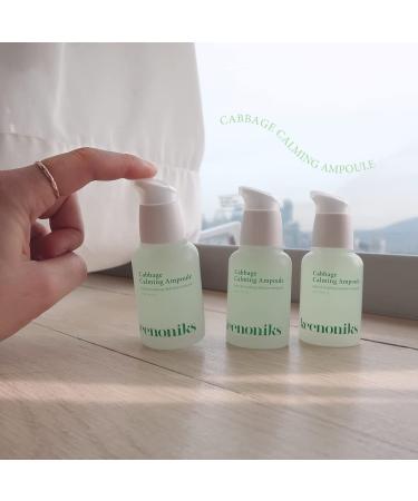 keenoniks Cooling Hyaluronic Acid Ampoule Serum - 85% Cabbage Extract Calming Facial Remedy to Soothe and Moisturize for Sensitive Dry Skin | Balancing Korean Essence - 1.01 Fl Oz Cabbage Calming Ampoule - Buy Online on GoSupps.com