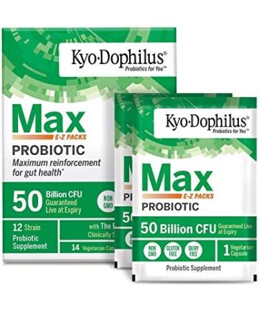Kyolic Kyo-Dophilus Max Probiotic 50 Billion CFU - 14 Vegetarian E-Z Packs Capsules - Buy Online on GoSupps.com