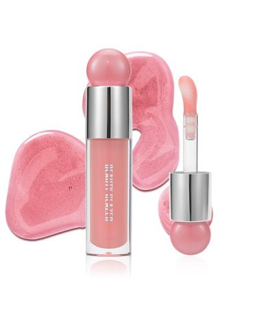 Beauty Glazed Color Variety Non-Sticky Ultra-Hydrating & Nourishing Lip Oil Smooth Glossy Finish Luxurious Lip Glow Oil Shiny and Vegan Tinted Lip Gloss Big Brush Applicator (105# PITAYA)