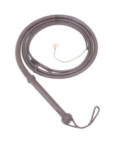 Indiana Jones Style 8 Foot 8 Plait Dark Brown Leather Equestrian Bullwhip Real Genuine Cowhide Leather Bull Whip