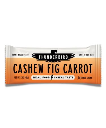 Thunderbird Real Food Energy Bars, Bar Cashew Fig Carrot, 1.7 Ounce, Fruit & Nut Nutrition Bars - No Added Sugar, Grain and Gluten Free, Non-GMO, 12 Pack