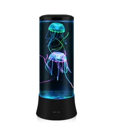 EDIER LED Fantasy Jellyfish Lava Lamp - Round Real Jellyfish Aquarium Lamp - 7 Color Setting Jellyfish Tank Mood Light - Jellyfish Tank Decorations for Home Office Decor Great Gifts for Kids