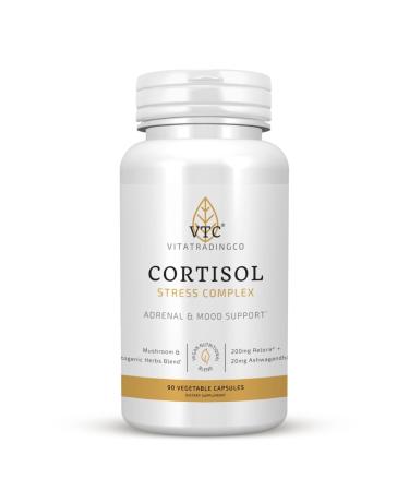 VTC VitaTradingCo. Cortisol Stress Complex | Mushroom & Adaptogenic Herbs Blend | with Clinically Studied Relora & Ashwagandha | Adrenal & Mood Support | 90 Veggie Capsules