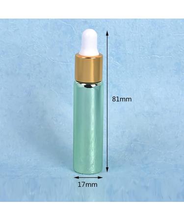 Tianzd 6 Pack 10ml Chrome Green Drip Bottles with Glass Pipette - Perfect for Essential Oils & Perfume Oils - Buy Online on GoSupps.com