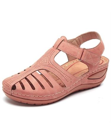 Mshitf Womens Sandals Premium Orthopedic Bunion Corrector Flats Casual Soft Sole Beach Wedge Shoes Arch Support Anti-Slip Breathable Sandal (Color : A-Pink Size : 10) 10 A-pink