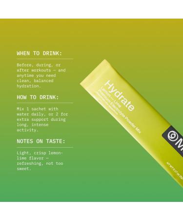 Mikra Hydrate Electrolytes Powder Packets Sugar Free Hydration Powder Sticks Naturally Flavored Electrolyte Drink Mix for Needed Hydration Support Daily Wellness and Workout Lemon Lime 24 Pack Lemon Lime Pack of 24 - Buy Online on GoSupps.com