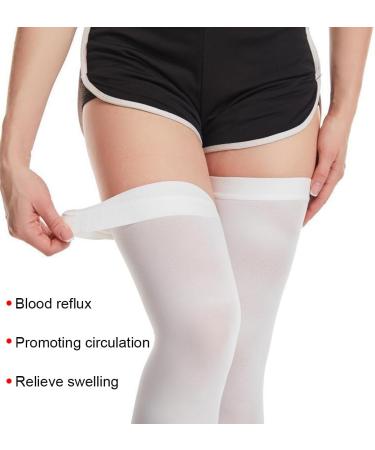 Anti Embolism Compression Stockings 1 Pair Medical open Toe Thigh High Compression Stockings with Silicone Band Thigh High Unisex Hose Socks 18-21 mmHg Class 1 Medical Grade Thigh High Socks - M - Buy Online on GoSupps.com