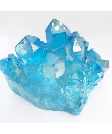 Home Natural Blue Electroplated Quartz for Home Decor (Size : 450-500g) Raw Stones and Minerals (Size : 450-500g) Home Goods (Size : 450-500g)