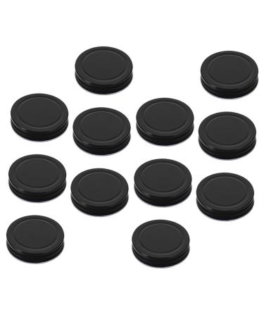 IMIKEYA 16pcs Mason Jar Lids Mason Bottle Lid Canning Jar Caps Sealing Caps Glass Jar Top Metal Lids Black Regular Mouth Mason Jar Lid Bulk Jars Canners for Tinplate Glass Bottle One Body 7.00X7.00X1.50CM Black