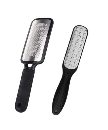 Lurrose 2 Pieces Pedicure Foot File Stainless Steel Foot Scrubber Feet Rasp Hard Skin Remover for Wet and Dry Feet