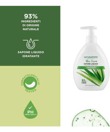 Naturaverde Naturaverde | Natural Beauty - Aloe Vera Liquid Hand Soap Moisturizing Natural Ingredients 6 x 500ml - Buy Online on GoSupps.com