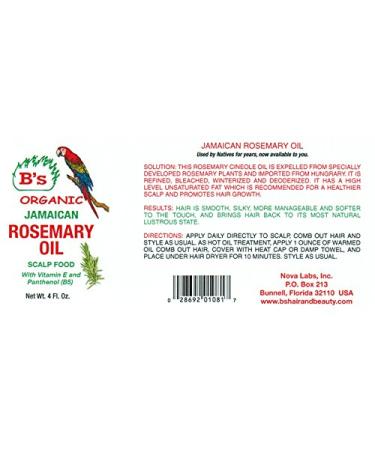 Buy Jamaican Organic Rosemary Oil - Pure & Natural Essential Oil for Hair Skin & Aromatherapy - Buy Online on GoSupps.com