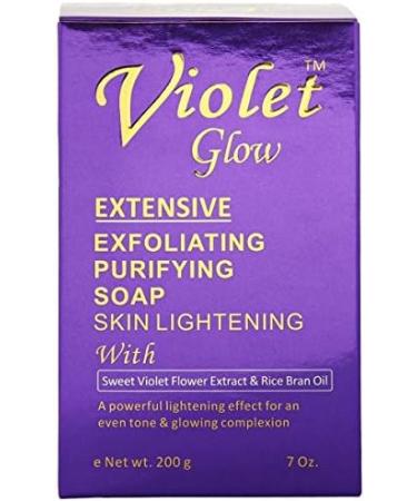  GLOW BEAUTY Violet Glow Extensive Purifying Exfoliating Soap with Sweet Violet Flower Extract and Rice Bran Oil 200g - Buy Online on GoSupps.com