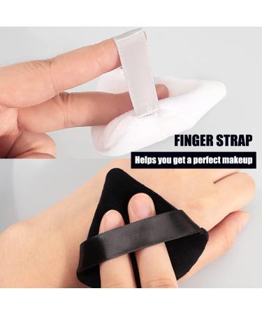 Feicuan 5pcs Triangle Powder Puffs - Soft Makeup Sponge with Velvet & Strap | Reusable & Washable for Loose Powder, Dry/Wet Application | Black - Buy Online on GoSupps.com