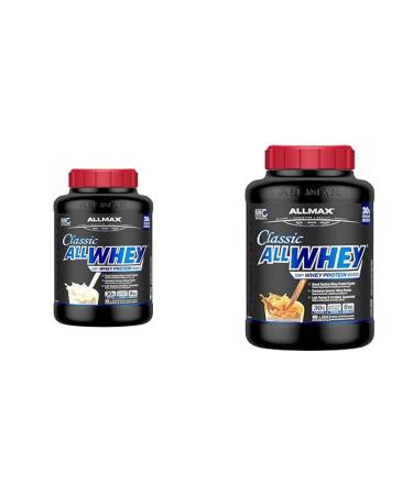 ALLMAX Nutrition - ALLWHEY Classic - 100% Whey Protein - Vanilla - 5 Pound & Classic 100% Whey Protein - Chocolate Peanut Butter - 5 Pound Powder + Chocolate Peanut Butter