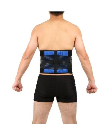 Wgust durable waist support belt lumbar spine lower waist Double adjustable rear belt for pain relief accessories large (color: blue size: xxxxxl/xxxxx-large) xxxxxl/xxxxx-large blue