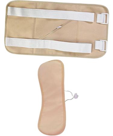 Fenteer Castor Oil Compress - 2 Pieces Adjustable Elastic Band Washable Sleep Aid Khaki Color - Anti-Oil Output - Buy Online on GoSupps.com