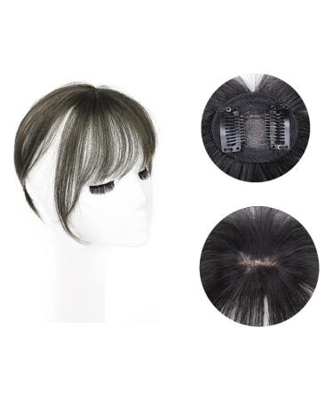 Bangs Clip in Bangs Mini Fringe Hairpiece Straight Clip in Forehead Topper with Wispy Bangs Extension Thin 3D Air Hair Bangs Invisible Seamless Straight Neat Bangs for Women Curved Bangs for Daily W 3D brown black