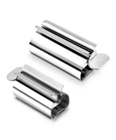 Tube press 2 -er set 2 sizes piashow tuben squeezer for all tube - tubes expresser made of stainless steel toothpaste expressor suitable for toothpaste lotions creams empty large + small silver