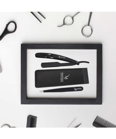 Men's Black Cut Throat Razor & Tweezers Set Of 2 Pieces Premium Quality Straight Edge Razor Moustache & Beard Shaving Razor Single Blade Razor Tweezers - Buy Online on GoSupps.com