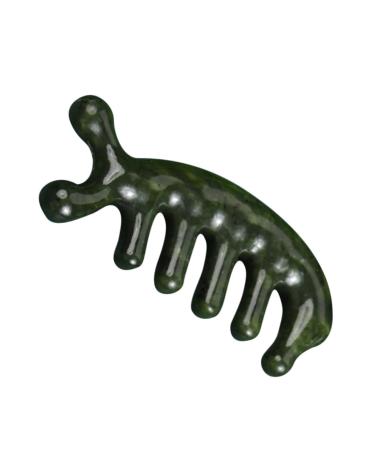 Moluckfu Jade Massagekamm reliable massage comb jade massage comb jade handicraft massage comb body massage tool Creative massage comb scalp scratching tool hand massage comb 11.50x1.50cm green
