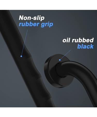 2 Pack 16 Inch Anti-Slip Matte Black Shower Grab Bars - Stainless Steel Bathroom Wall Mount Handrail for Safety Balance - Ideal for Elderly and Handicap Assistance - Buy Online on GoSupps.com