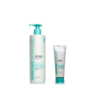 Serious Skincare Glycolic Oil-Free Cleanser   Retexurizing Glycolic Acid Facial Wash - Normal  Oily  Combination  Problematic Skin   Deep Pore Cleansing Formula   12 oz (1) + 4 oz. (1)