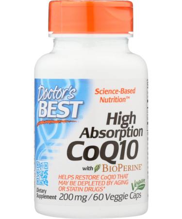 Doctor's Best High Absorption CoQ10-200 mg - 60 Vegetarian Capsules