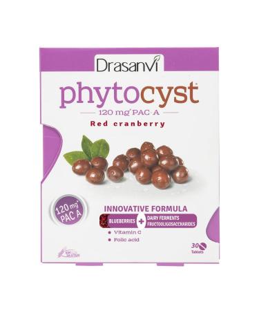 Drasanvi Phytocyst 30 Capsules - Health Care - Food Supplement - Contributes to The Normal Functioning of The Immune System - Vitamins and Minerals - Natural Ingredient - Adults - Cranberry