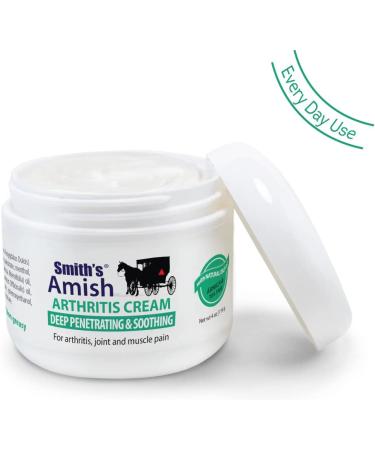 Smiths Amish Arthritis Cream 4 oz Jar - Soothing & Cooling with Arnica, Peppermint, Tea Tree, Rosemary & Eucalyptus - Buy Online on GoSupps.com