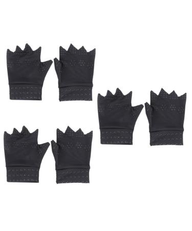 3 Pairs Half-finger Gloves Gloves Protective Gloves for Magnetic Therapy Gloves Anti Gloves