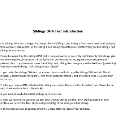 Sibling DNA Test - Personal Use, Fast Results, All Lab Fees Included - Buy Online on GoSupps.com