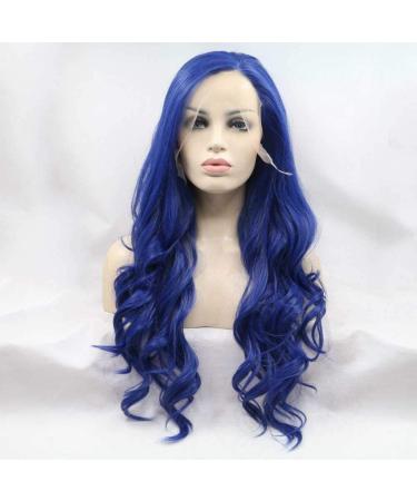 Xiweiya Blue Wig for Women | Heat-Resistant Synthetic Lace Front Long Cosplay Wig | Corrugated Style - Buy Online on GoSupps.com