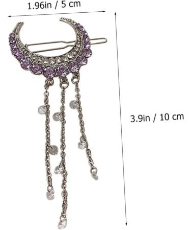 MAGICLULU Hairpin Rhinestone Hair Decorations Rhinestone Hair Barrettes Headdress for Women Moon Hair Decoration Women Hair Decor Tassel Hair Barrette Rhinestone Tassel Hair Clip - Buy Online on GoSupps.com