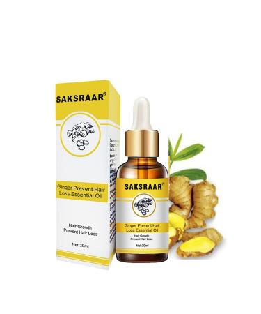 Saksraar Hair Growth Essential Oil Saksraar S rum de Croissance de Cheveux Huile De Repousse des Cheveux Au Gingembre S rum anti-chute de cheveux Perte de Cheveux et Cheveux Effiler Traitement
