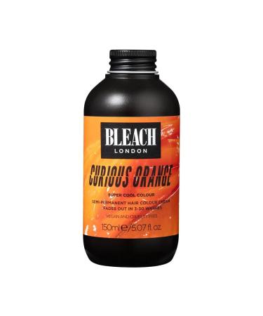 BLEACH LONDON Curious Orange Semi-Permanent Hair Colour Cream - Electric Orange Vegan Cruelty Free Vibrant Temporary Hair Dye 150 ml Orange 150 ml (Pack of 1)
