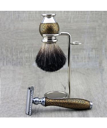 Antique Style Men's Shaving Essentials Kit | Pure Black Badger Brush & DE Safety Razor | Perfect Gift for Grooming - Buy Online on GoSupps.com
