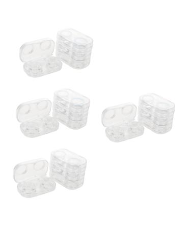 Solustre pack with 16 pieces of contact lens container Cleaning tools Storage set Storage container for contact lenses clear stand make -up mirror travel p.s bulk goods
