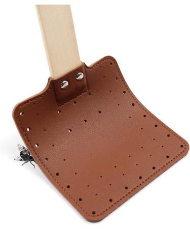 Fly Swatter Strong Leather Fly Swat with Long Flexible Handle Heavy Duty Fly Swatters Fly Swatters Brown - Buy Online on GoSupps.com