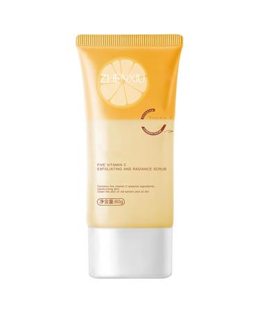 Facial Scrub Vitamin C Face Exfoliator Energising Exfoliating Scrub with Natural Fruit Acids and Enzymes Removes Blackheads Improves Acne Dark Spots Cleanses Skin Brightens Radiance