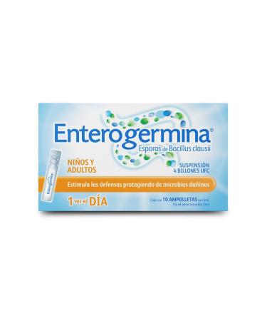 Enterogermina Probiotics Bacillus Clausii Suspension 4 trillion UFC 10 ampoules 5ml c/u