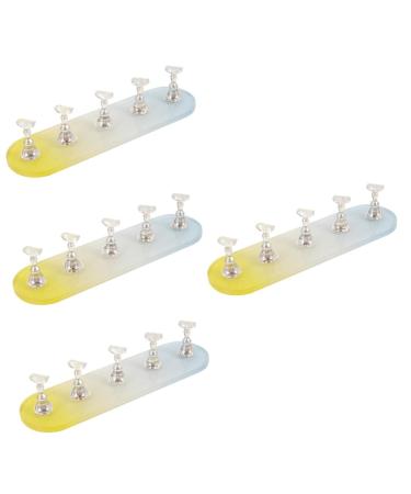 minkissy 4 Sets Nail Practice Holder Beauty Nail Decorations for Nail Art Nail Holders for Nail Painting Fake Nails Nail Display for Nail Art Press Nail Cosmetic Plastic