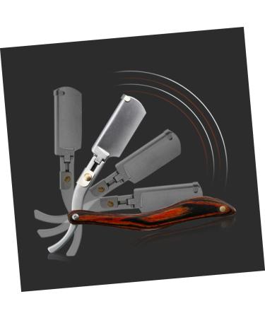 Beavorty Stainless Steel Manual Razor for Men - Wooden Handle & Facial Hair Scissors - Premium Shaving Tool for Smooth Face - Compact Design (16x3.5x1.2cm) - Buy Online on GoSupps.com