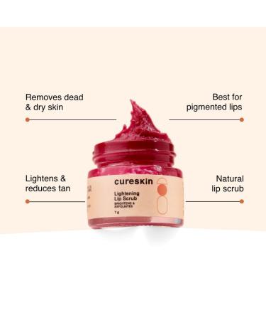 Lightening Lip Scrub - Brighten & Exfoliate with Walnut Shell Beetroot & Carrot | Dual Action Tan Reducer for Men & Women | All Skin Types - 7g - Buy Online on GoSupps.com