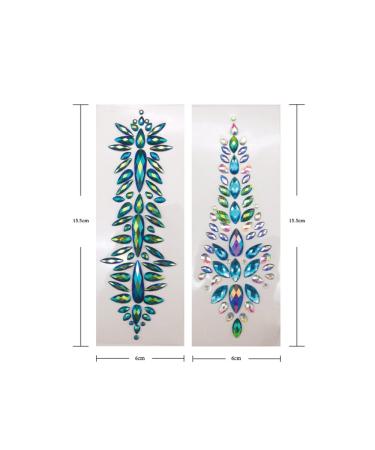 Festival Self-Adhesive Jewels Stickers - Mermaid Crystal Rhinestone Glitter Tattoos for Face, Body & Eyes - 5 Pcs Horse Eye Design - Buy Online on GoSupps.com