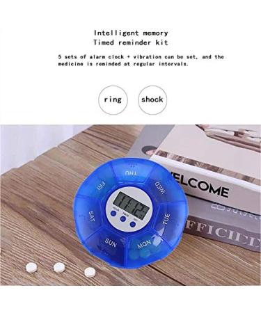 Winnes Pill Box BPA Free 7 Day 1 Times a Day Portable Weekly Pill Dispenser Storage Case for Vitamins etc 5 Alarm Clocks Can Be Set for Regular Reminders 7 Grids - Buy Online on GoSupps.com