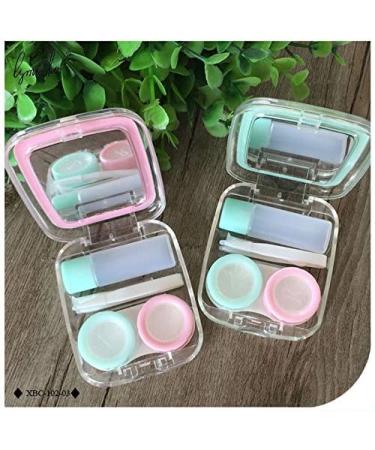 Cute Brow Long Ears Rabbit with Mirror Contact Lens Case for Women Kit Holder Eye Care Contact Lenses Box - (Color: Blue) - Buy Online on GoSupps.com